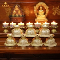 Chén đồng vàng cao cấp - cúng nước và 8 món
