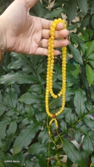 Chuỗi hổ phách mina màu vàng kem