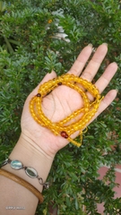 Chuỗi hổ phách mina màu vàng kem