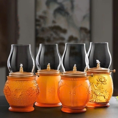 Đèn dầu liuli Bát Kiết Tường