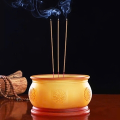 Lư Hương Bảo Liên Đăng bằng đá lưu ly