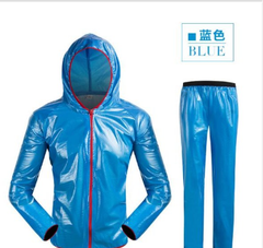 bộ quần áo mưa đi xe đạp polyester xanh dương S
