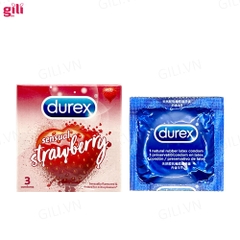 Bao cao su Durex Sensual Strawberry hộp 3 chiếc chính hãng