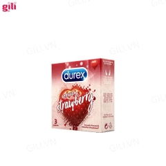 Bao cao su Durex Sensual Strawberry hộp 3 chiếc chính hãng