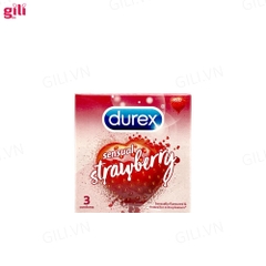 Bao cao su Durex Sensual Strawberry hộp 3 chiếc chính hãng