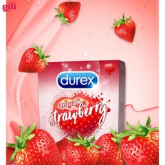Bao cao su Durex Sensual Strawberry hộp 3 chiếc chính hãng