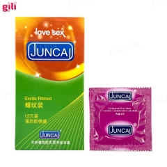 Bao cao su Juncai Excita Ribble hộp 12 chiếc tăng khoái cảm chính hãng