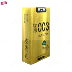 Bao cao su siêu mỏng Muaisi 0.03 Vàng hộp 12 chiếc Ultrathin chính hãng