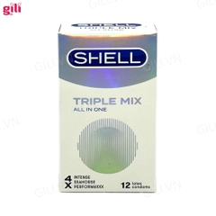 Bao cao su Shell Triple Mix hộp 12 chiếc kéo dài thời gian chính hãng