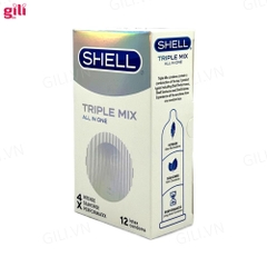 Bao cao su Shell Triple Mix hộp 12 chiếc kéo dài thời gian chính hãng