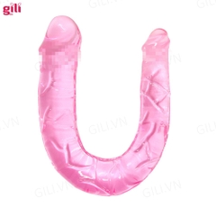 Dương vật giả Baile Double Dong 2 đầu silicone trong suốt chính hãng