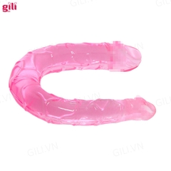 Dương vật giả Baile Double Dong 2 đầu silicone trong suốt chính hãng