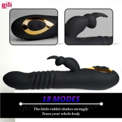 Dương vật giả Boqi Telescopic Swing G Spot Rabbit 18 mode chính hãng