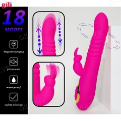 Dương vật giả Boqi Telescopic Swing G Spot Rabbit 18 mode chính hãng