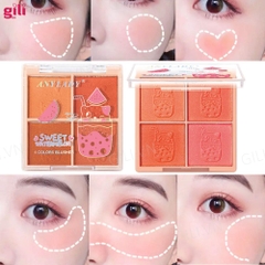 Phấn má hồng Anylady Blusher Palette 4 ô chính hãng