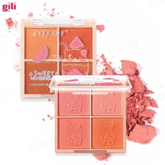 Phấn má hồng Anylady Blusher Palette 4 ô chính hãng