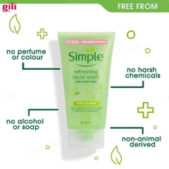 Sữa rửa mặt Simple Refreshing Facial Wash Gel 150ml chính hãng