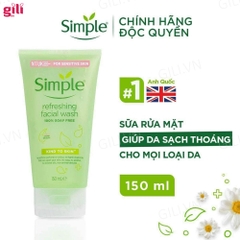 Sữa rửa mặt Simple Refreshing Facial Wash Gel 150ml chính hãng