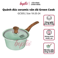 Nồi chống dính nồi bếp từ Green Cook, nồi chống dính đáy từ men đá xanh ngọc Green Cook GCS05