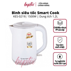 Bình đun siêu tốc, ấm siêu tốc đun nước siêu nhanh Inox 304 2 lớp chống phỏng Smart Cook KES-0219