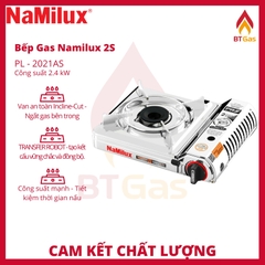 Bếp Gas Mini Inox / Bếp Gas Namilux 2S PL2021AS / Van An Toàn 2 Cấp Chống Cháy Nổ