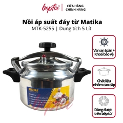 Nồi áp suất đáy từ Matika, nồi hầm đa năng dùng trên mọi loại bếp, dung tích 5 - 7 Lít