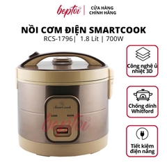 Nồi cơm điện cao cấp Smartcook 1.8L, nồi cơm điện nắp gài Smartcook RCS-1796