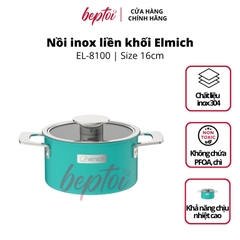 Nồi bếp từ Inox liền khối Elmich Hera Màu Xanh Ngọc, bộ nồi đáy từ cao cấp Elmich