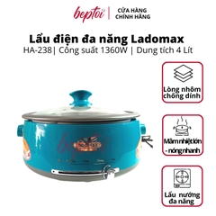 Nồi lẩu điện đa năng, bếp lẩu mini dung tích 4 Lít công suất 1360W Ladomax HA-238