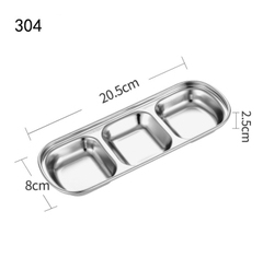 Khay Đựng Gia Vị Nước Chấm Inox 3 Ngăn Siêu Kháng Khuẩn A3532