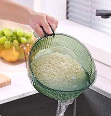 Rổ Nhựa Vo Gạo, Rửa Rau Củ Thiết Kế Lỗ Thoát Nước Tiện Dụng A1864