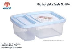 Hộp Nhựa Đựng Thực Phẩm 2 Ngăn Việt Nhật, Hộp Đựng cơm Văn Phòng (6486) A3572