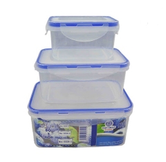 Bộ 3 Hộp Đựng Thực Phẩm (Hình Chữ Nhật) Nhựa Việt Nhật (6532) A1373