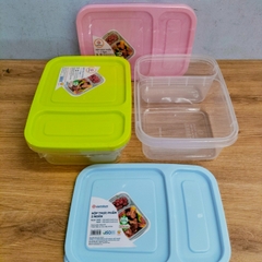Hộp Nhựa Đựng Thực Phẩm 2 Ngăn Việt Nhật, Hộp Đựng cơm Văn Phòng (6486) A3572