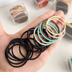 Hộp 100 Chun Cột Tóc Cao Su Co Giãn Nhiều Màu A1551