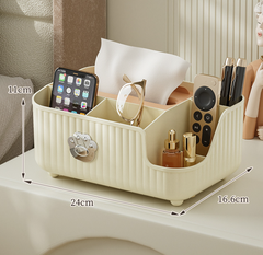 Hộp Đựng Khăn Giấy 6 Ngăn Đa Năng, Kệ Đựng Mỹ Phẩm Vật Dụng Trang Điểm Chị Em A2061