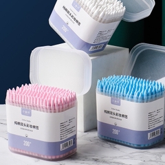 Hộp 200 Tăm Bông Ngoáy Tai Bông Tăm Dùng Một Lần Xoắn Ốc 2 Đầu Tiện Lợi A3544