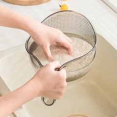 Rổ Nhựa Vo Gạo, Rửa Rau Củ Thiết Kế Lỗ Thoát Nước Tiện Dụng A1864