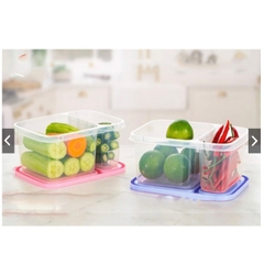 Hộp Nhựa Đựng Thực Phẩm 2 Ngăn Việt Nhật, Hộp Đựng cơm Văn Phòng (6486) A3572