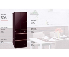 Tủ lạnh 6 cánh Mitsubishi inverter 506 lít MR-WX52D (BR-V, F-V) chính hãng