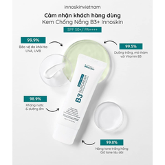 Kem Chống Nắng Phổ Rộng Cho Da Khô Innoskin B3+ Suncream SPF50+ PA++++