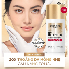 Kem Chống Nắng Loreal Mỏng Nhẹ Invisible Fluid Đỏ 50ml