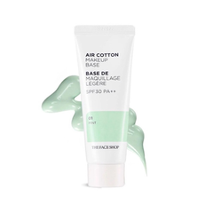 Kem Lót Dành Cho Da Mụn Sắc Đỏ THE FACE SHOP Air Cotton Make Up Base Spf30 Pa++ 01 Mint