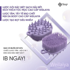 Lược tắm gội Weilaiya 2 trong 1 chất liệu silicon mềm mại