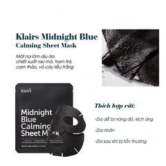 Mặt nạ giấy Klairs Midnight Blue ĐEN