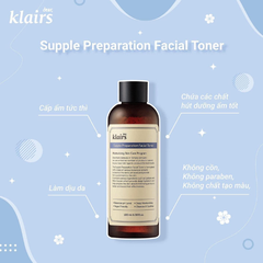 Nước hoa hồng Klairs Supple Presparation Facial Toner 180ml