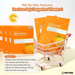 Mặt Nạ Prettyskin The Pure Jeju Tangerine Vita C Mask Sheet 1PCS 25ml