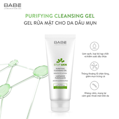 Sữa Rửa Mặt Babe Stop AKN Purifying Cleansing Gel Cho Da Dầu Mụn 200ml