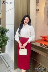 Sơ Mi Cổ Sen Tay Dài Bồng Vai UK Fashion, Áo Tiểu Thư, Basic Cho Quý Cô Công Sở UKFSM2401001