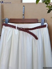 Chân váy đũi nhún cạp kèm đai UKFCV2504002